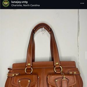 Coach Vintage Legacy Signature Turnlock Satchel  Whiskey Brown